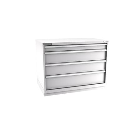 Champion Tool Storage Modular Drawer Cabinet, 4 Drawer, Light Gray, Steel, 47 in W x 28-1/2 in D x 36 in H E15000402ILCFTB-LG
